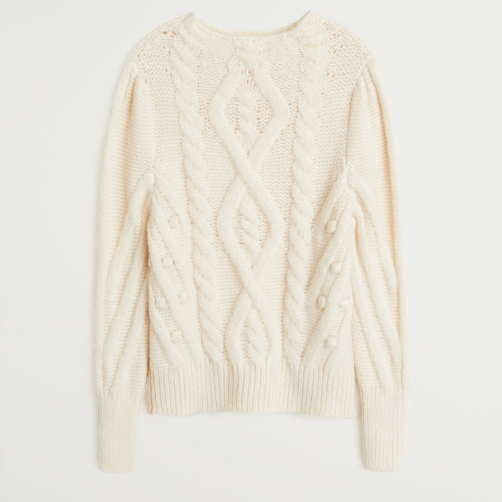 MANGO Knitted Braided sweater - Picture 3 of 6